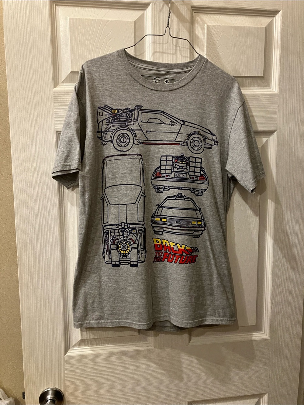 Universal Gray Back to the Future DeLorean Graphic Tee